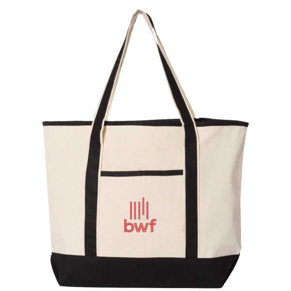 Q-Tees 34.6 Large Canvas Deluxe Tote - Embroidered Logo Thumbnail